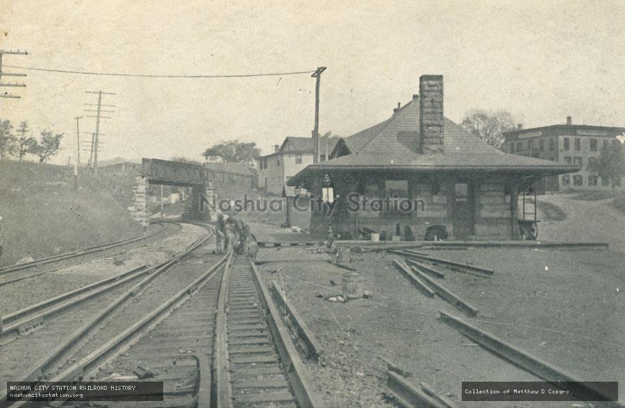 Postcard: Railroad Bridge and Station, East Chatham, New York